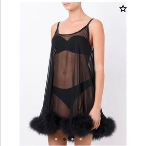 Feather babydoll dress